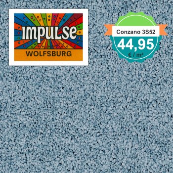 Vorwerk Teppichboden Conzano 3S52 blau – Quadratformat, klassischer Teppichboden in kräftigem Blauton, nur 44,95 €